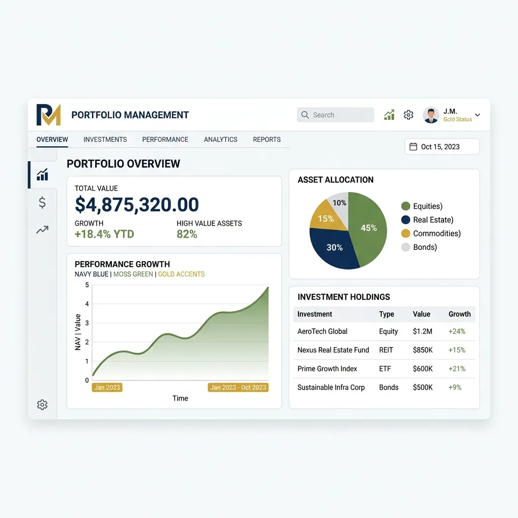 Dashboard showing advanced specialized investment fund strategies